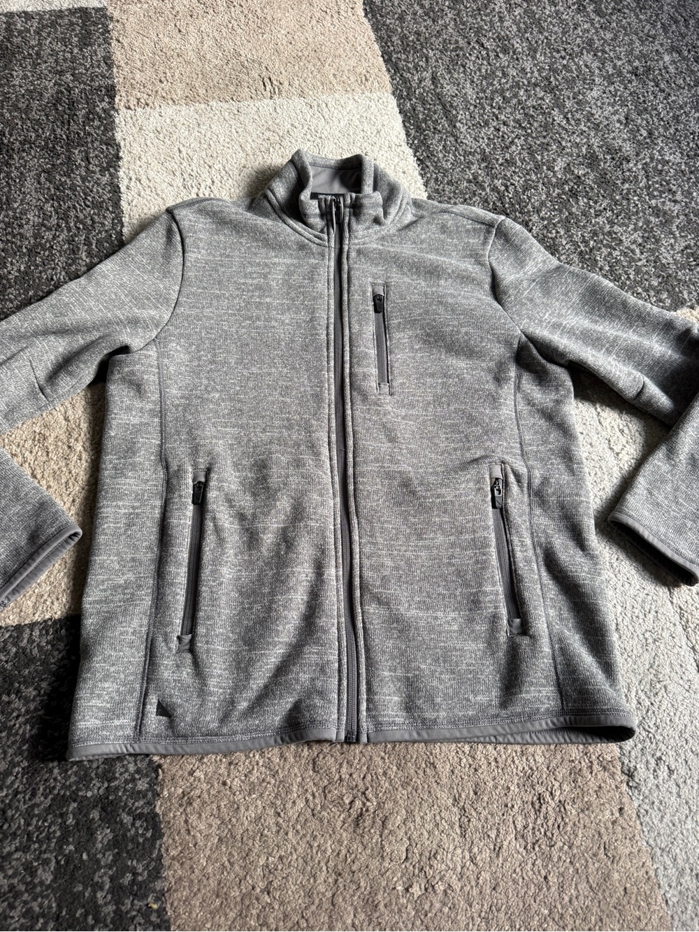 UNTUCKit Men's Heather Grey Full-Zip Shirt Large Jacket